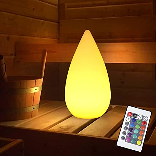 ACMHNC Kabellos Sauna Lampe Akku Tischlampe Dimmbar Mit Fernbedienung, LED Outdoor Tischleuchte Wiederaufladbare, Weiß Nachttischlampe 16 RGB IP54...