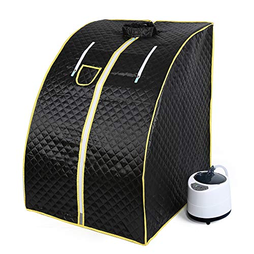 Mobile Mini Dampfsauna Heimsauna Wärmekabine Sitzsauna Saunakabine 99x88x76 cm (Schwarz)