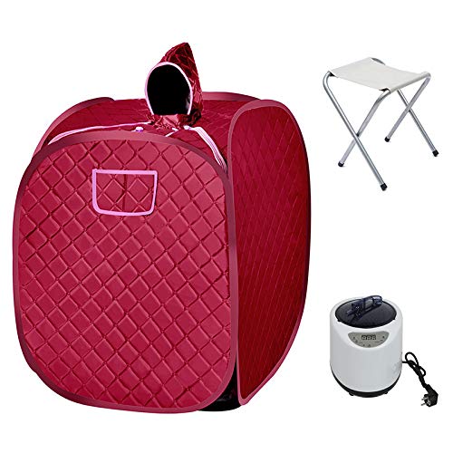 Mobile Mini Dampfsauna Heimsauna Wärmekabine Sitzsauna Saunakabine 80 * 80 * 100 cm 2,5 Liter (Rotwein für 1 Person)